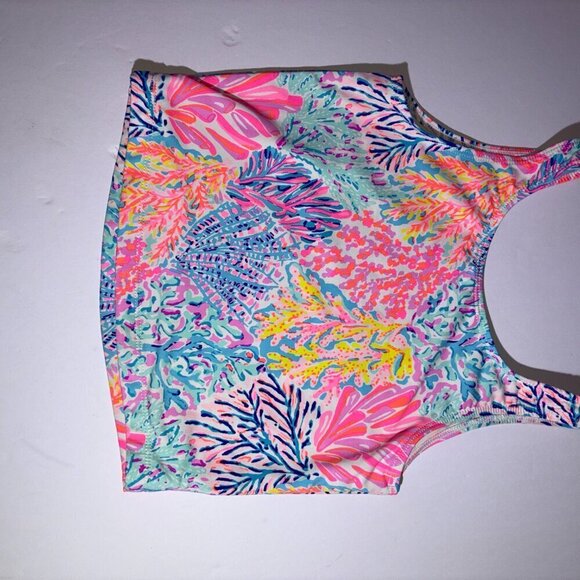 Lilly Pulitzer Girl's Haley Tankini Top UPF 50+ - Size 9 - Colorful, Coral - Picture 6 of 6